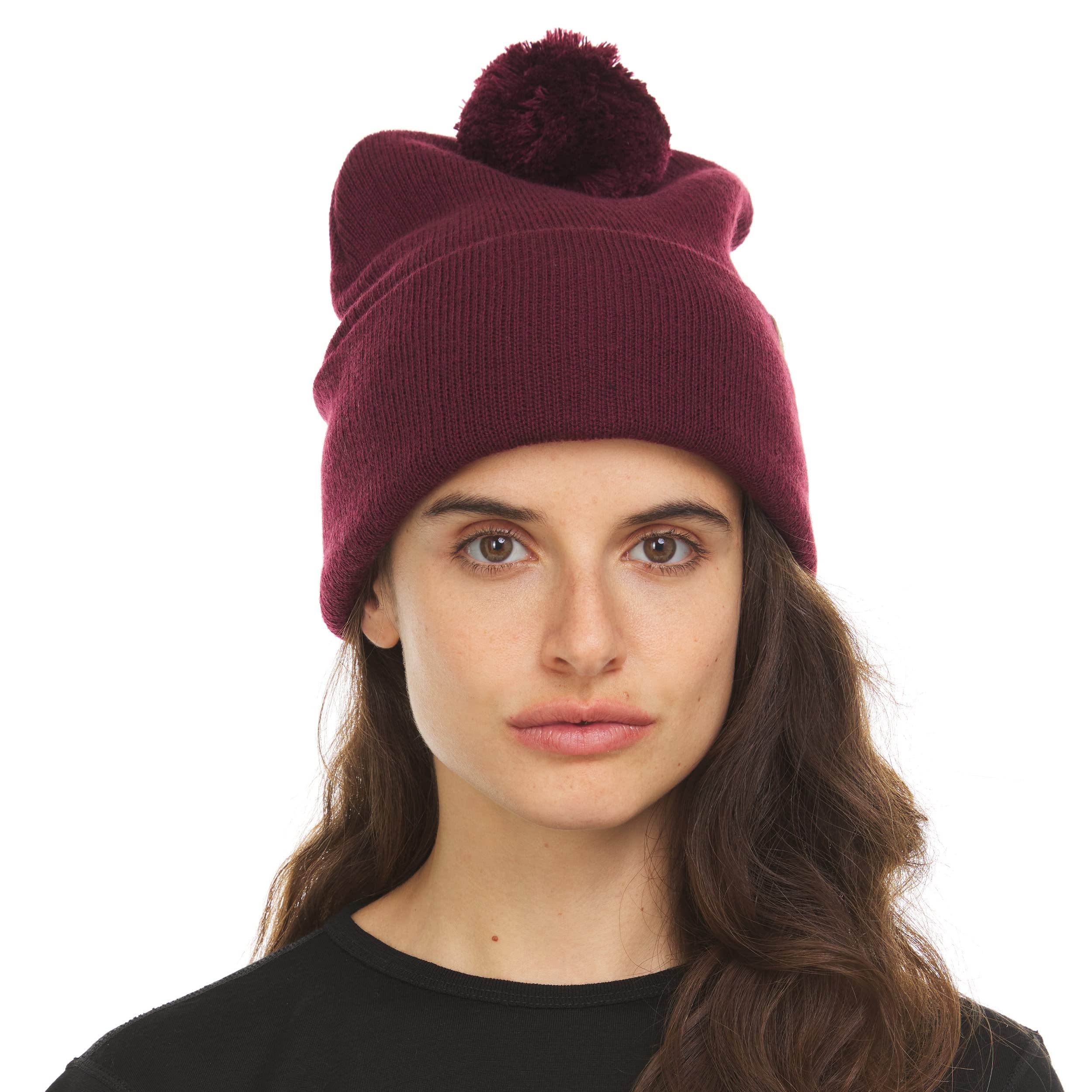 Minus33 100% merino knit beanie shows cuff detail for extra warmth