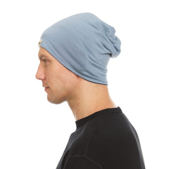 Close-up of merino wool blend fabric in the beanie