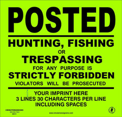 Minuteman Signs no hunting green sign for clear boundary indications and wildlife-area safety.