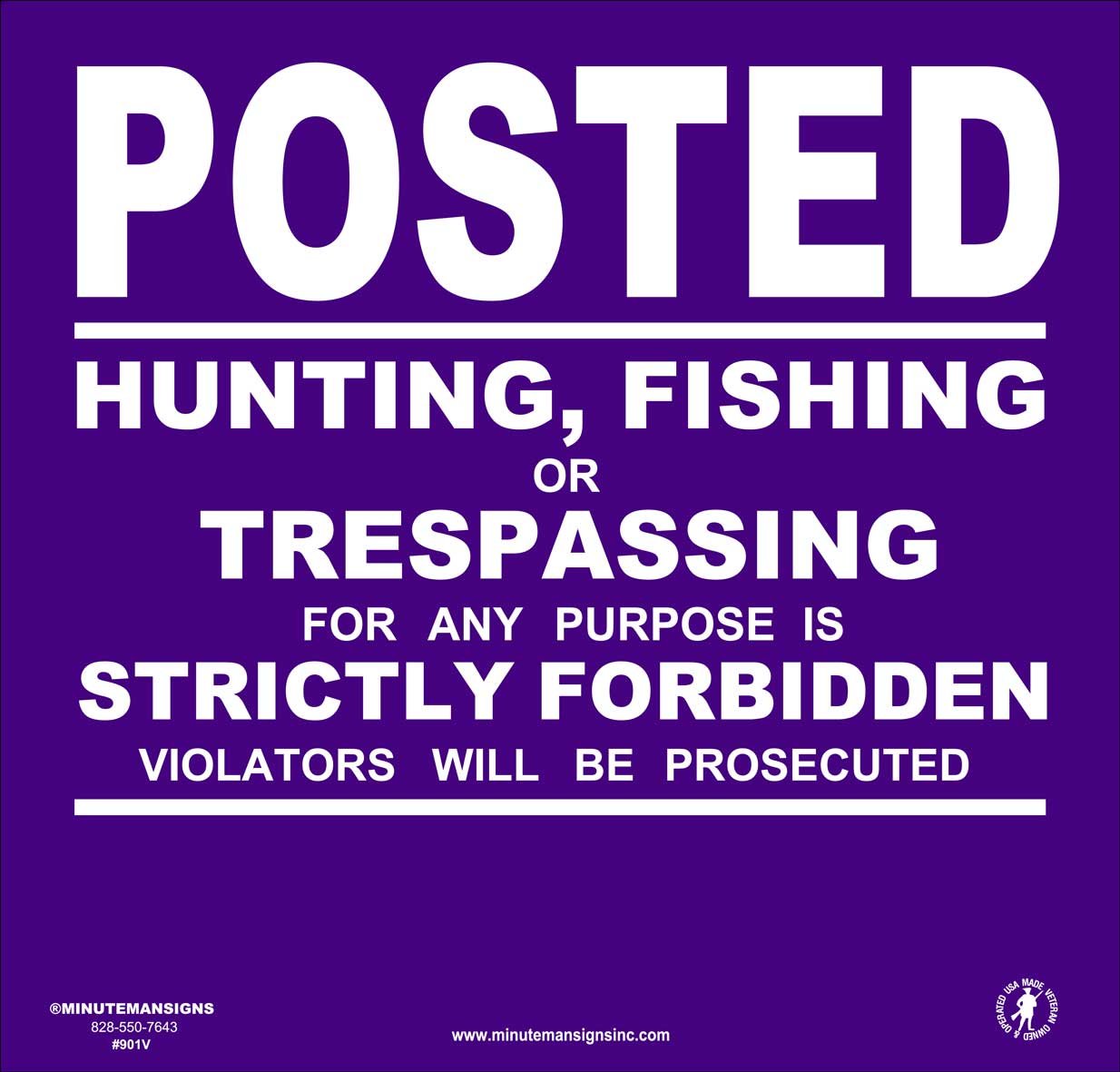 Minuteman Signs Vinyl signs on a roll purple—durable outdoor messaging.