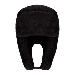 Rear view highlighting fur-lined interior