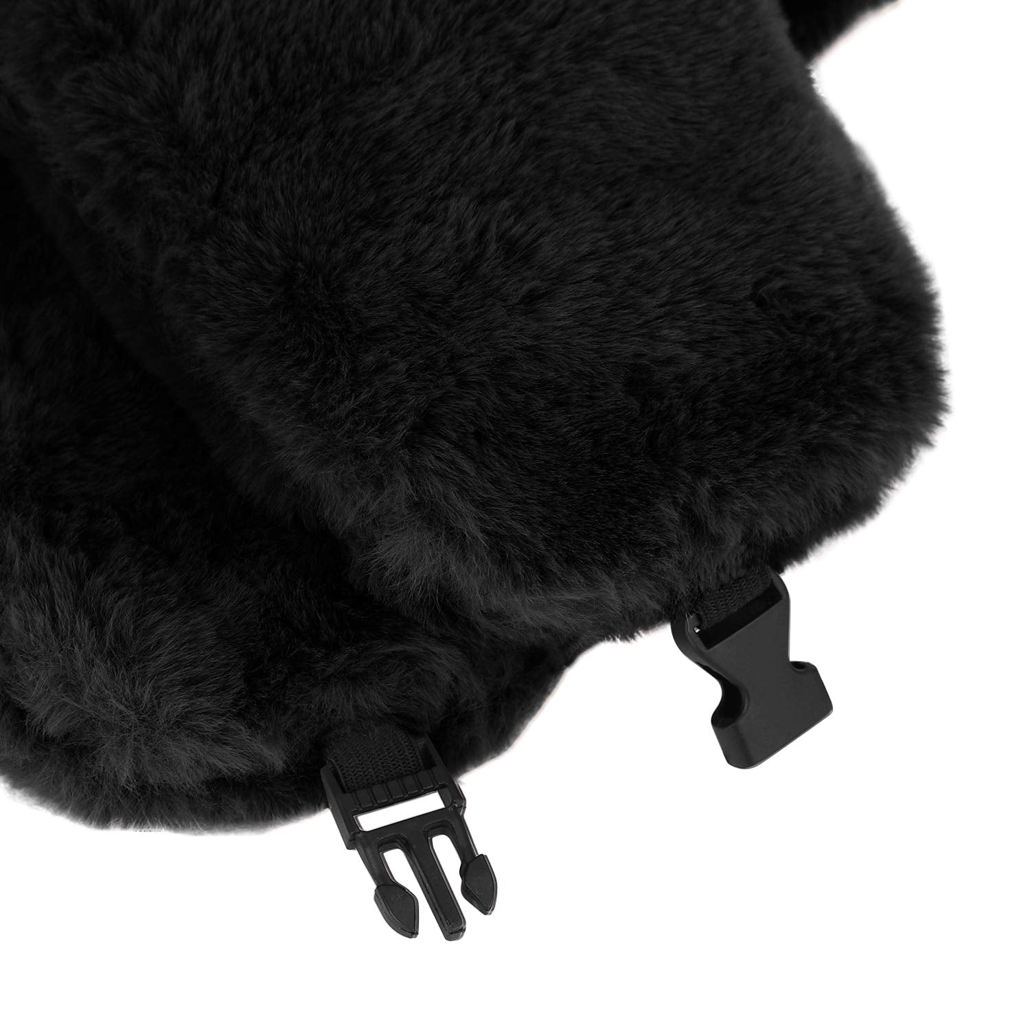 Product shot of MioCloth fur hat with packaging