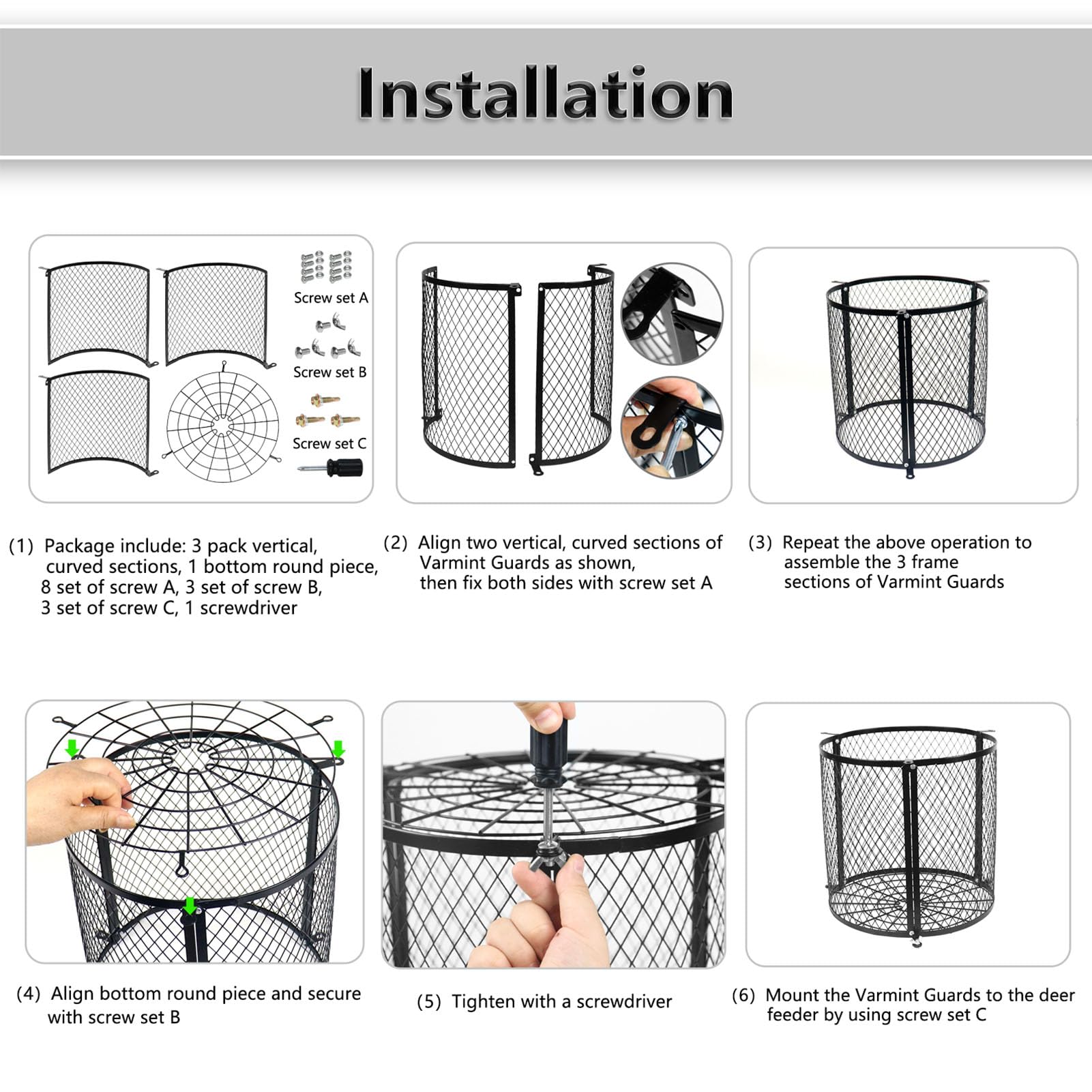 Miokycl varmint feeder cage dimension 31-by-30cm fits standard feeders.