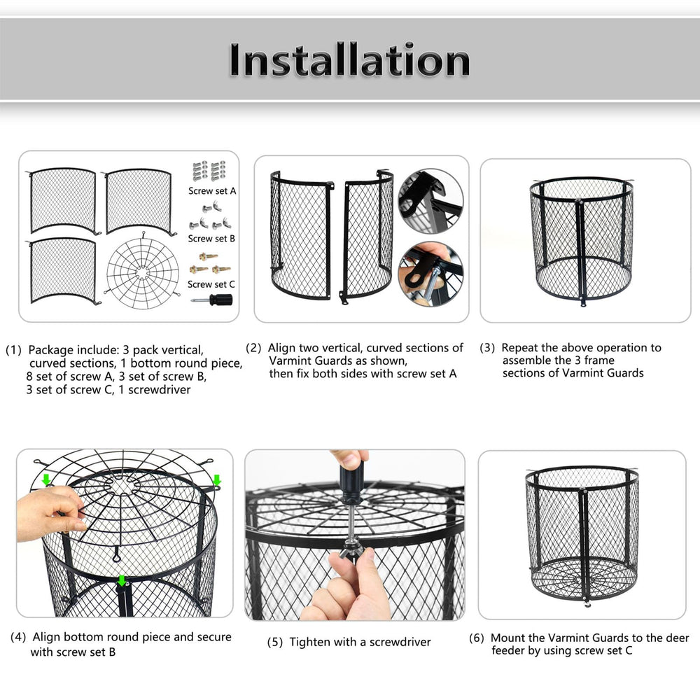 Miokycl varmint feeder cage dimension 31-by-30cm fits standard feeders.