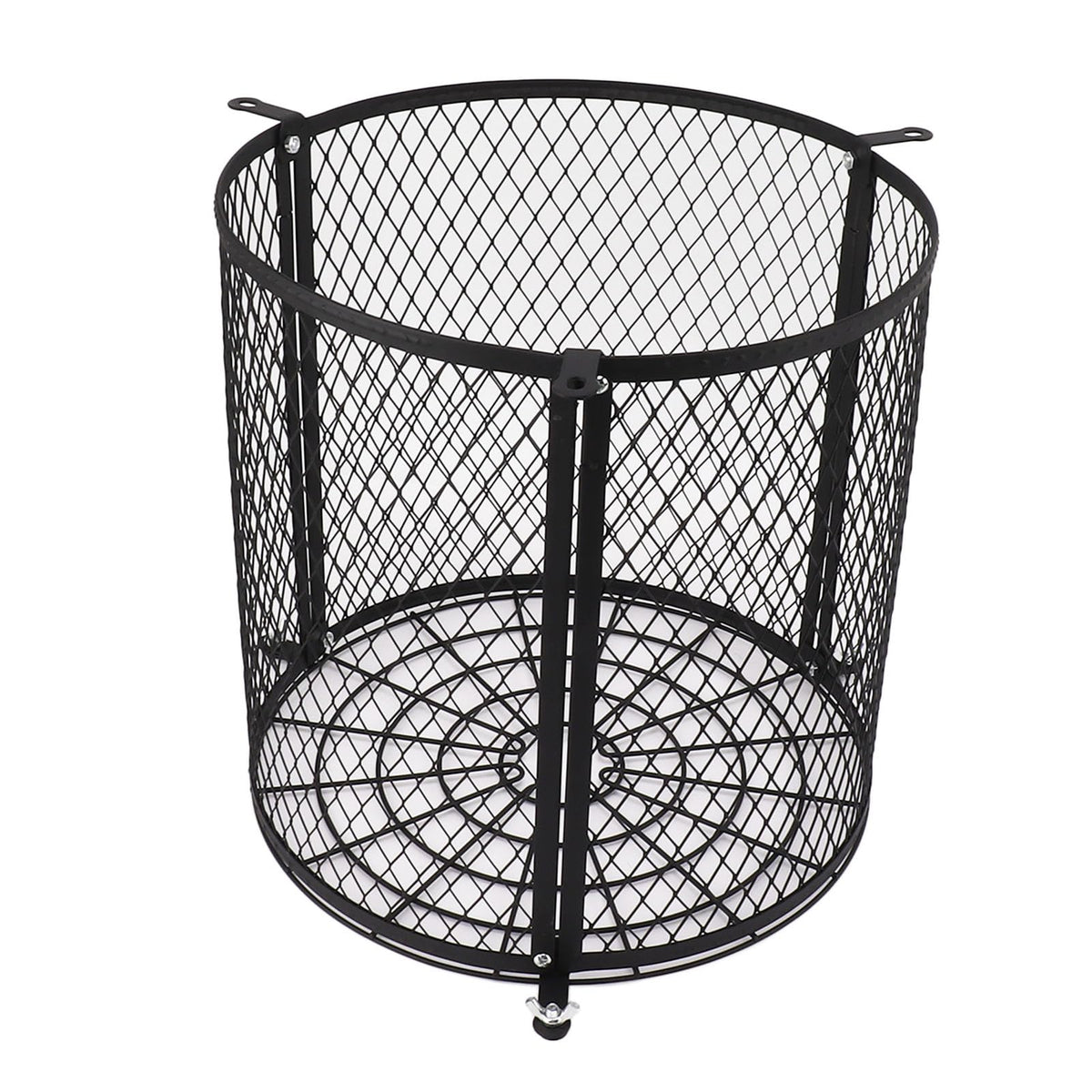 Miokycl varmint feeder cage front view shows sturdy stainless protection for feeders.