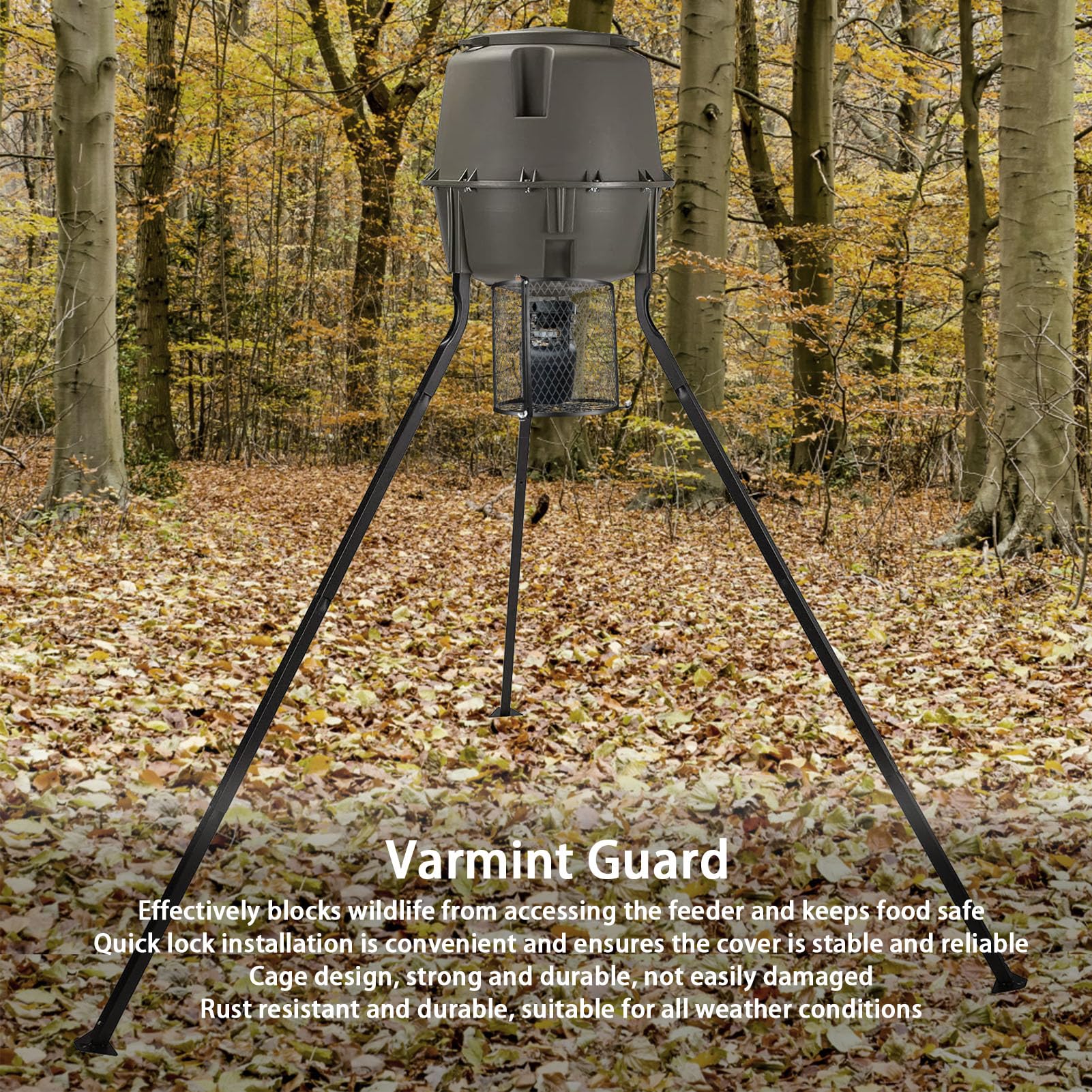 Miokycl varmint feeder cage weatherproof design ready for any season.