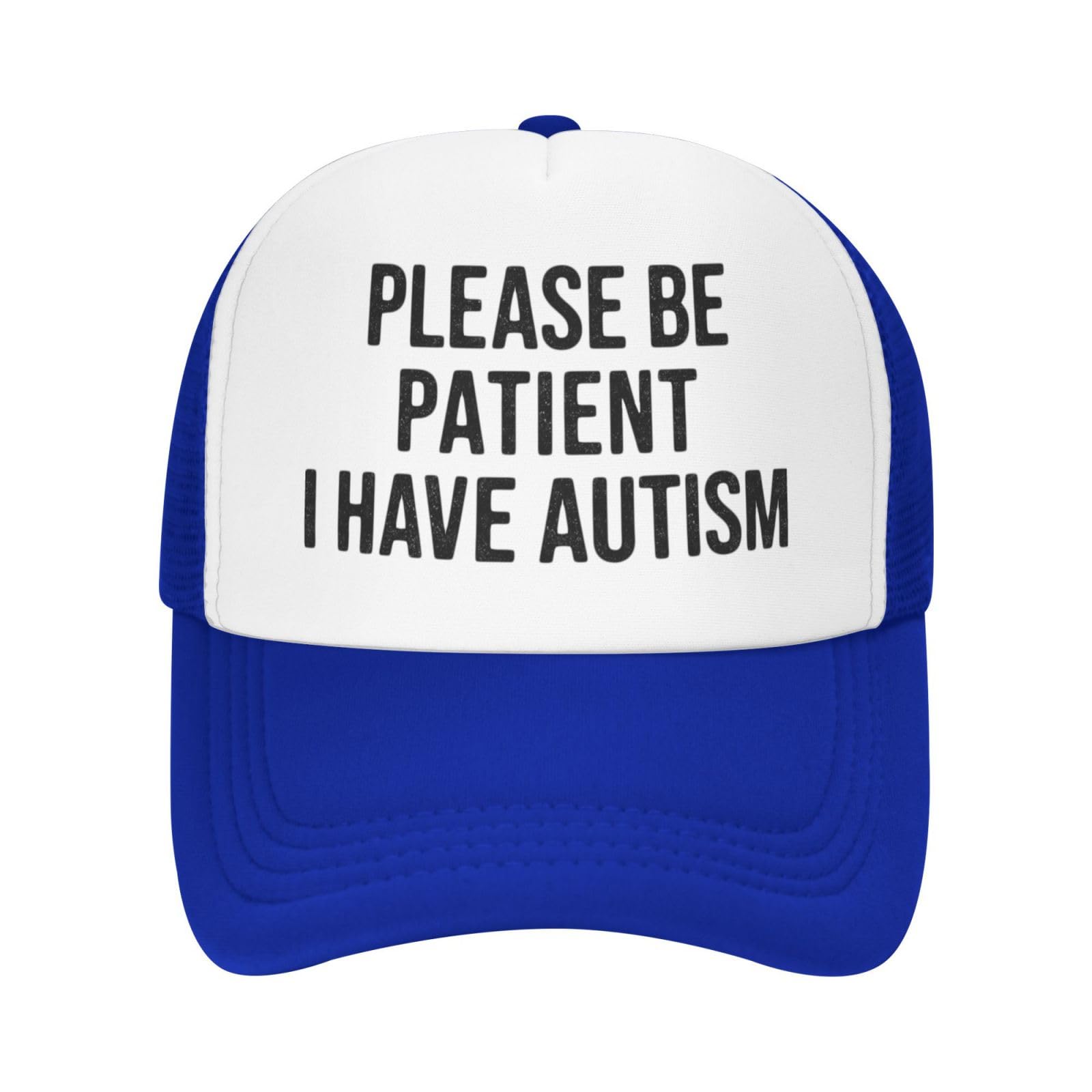 Miowjals autism funny trucker hat blue—casual style for outdoor adventures.