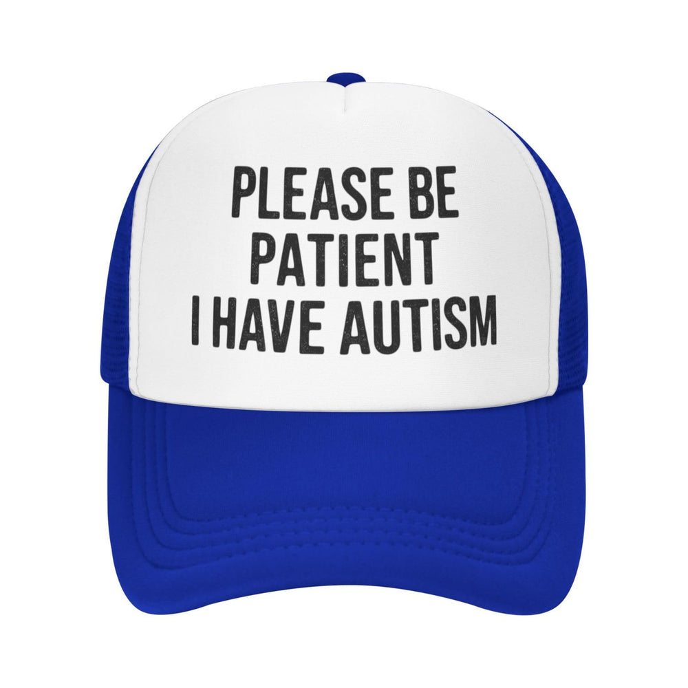 Miowjals autism funny trucker hat blue—casual style for outdoor adventures.
