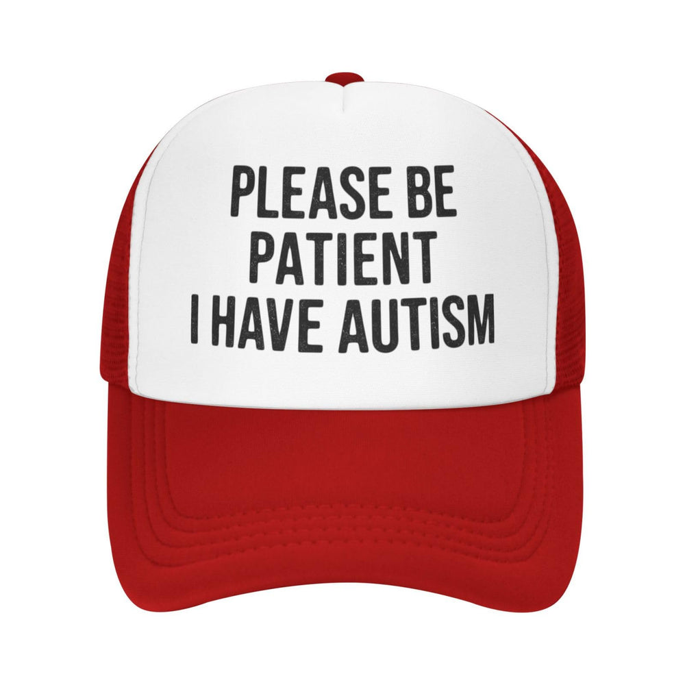 Miowjals Please Be Patient Autism cap adjustable strap for a secure, personalized fit.