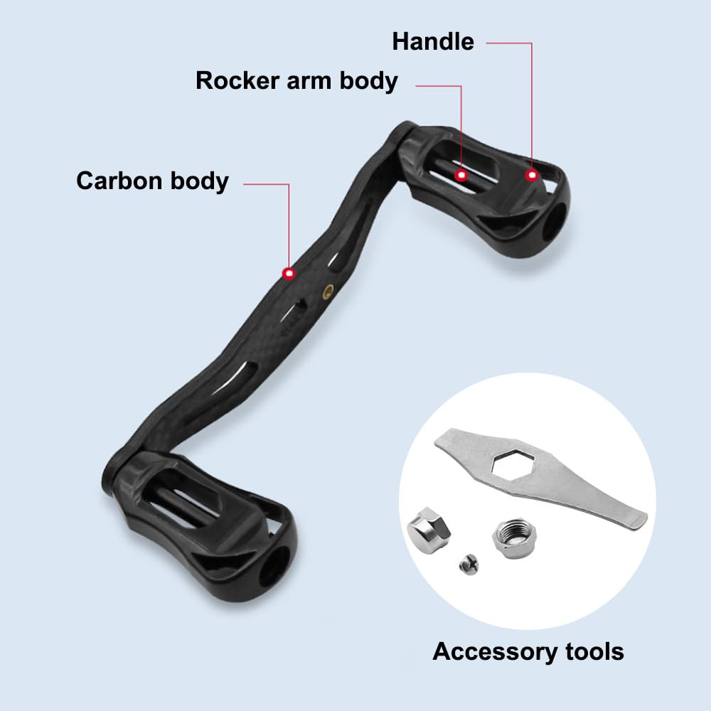 Purple MiOYOOW reel handle installed on spinning reel