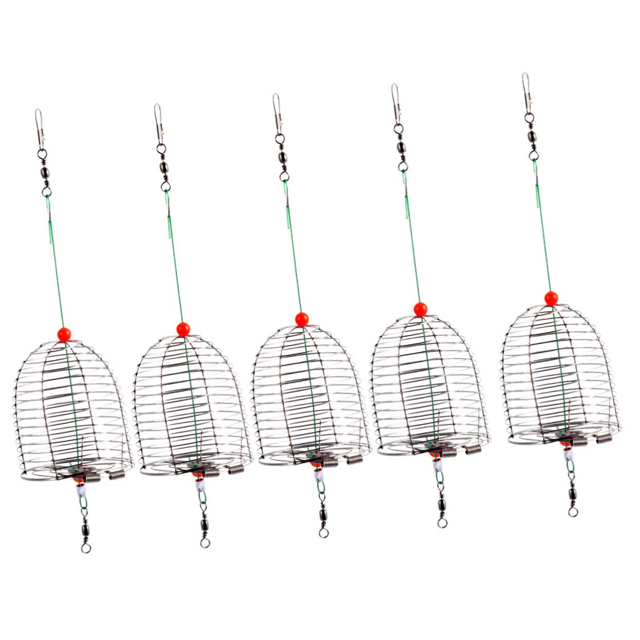 Mipcase 5pc bait cage set front view showing compact, portable design