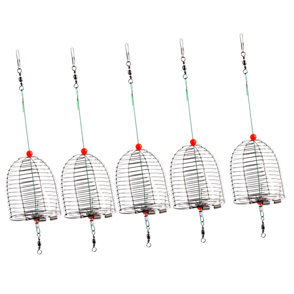 Mipcase 5pc bait cage set front view showing compact, portable design
