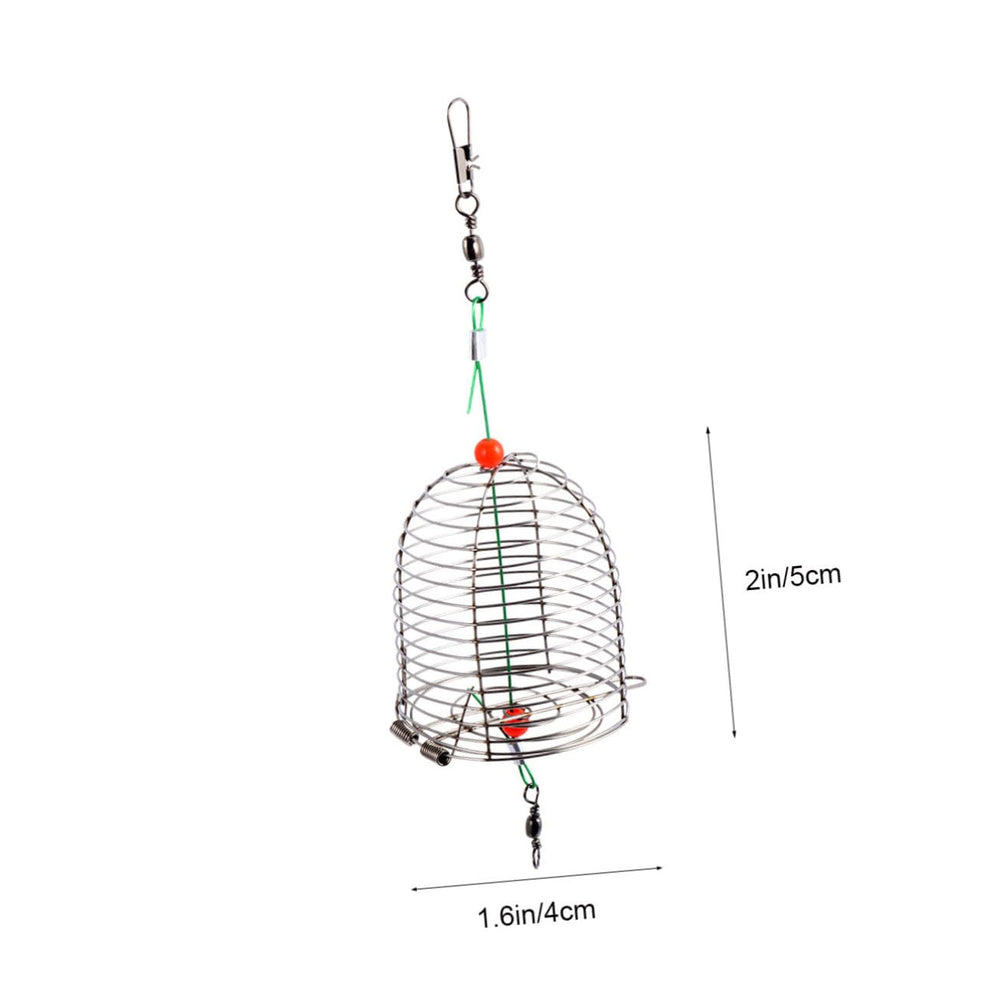 Mipcase bait cage with spring lid mechanism for controlled release