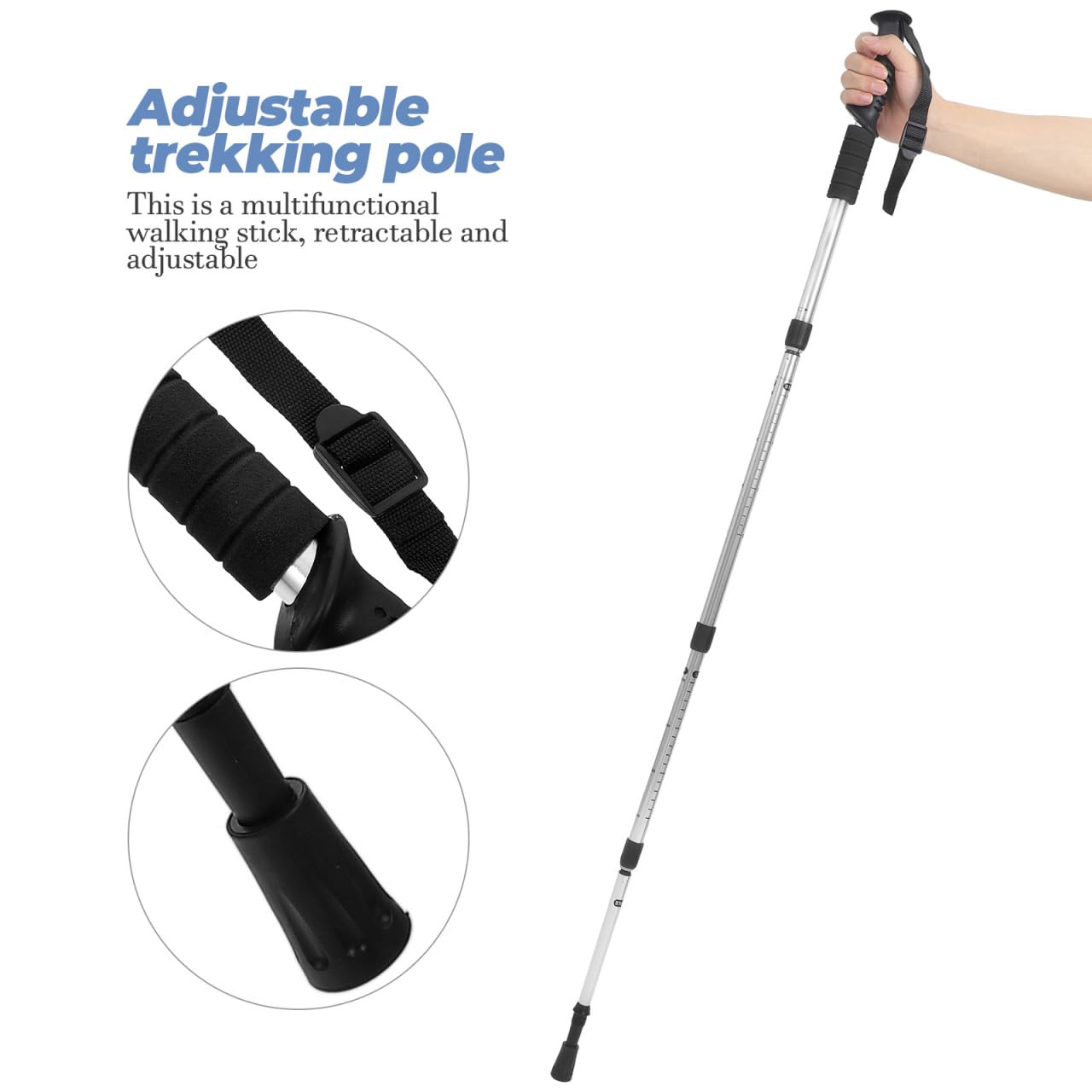 Mipcase trekking pole adjustable length adapts to different heights easily.