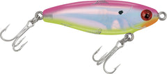 MirrOLure 17MR-EC pink-black-chartreuse-silver lure colorway enhances visibility and strike opportunities.