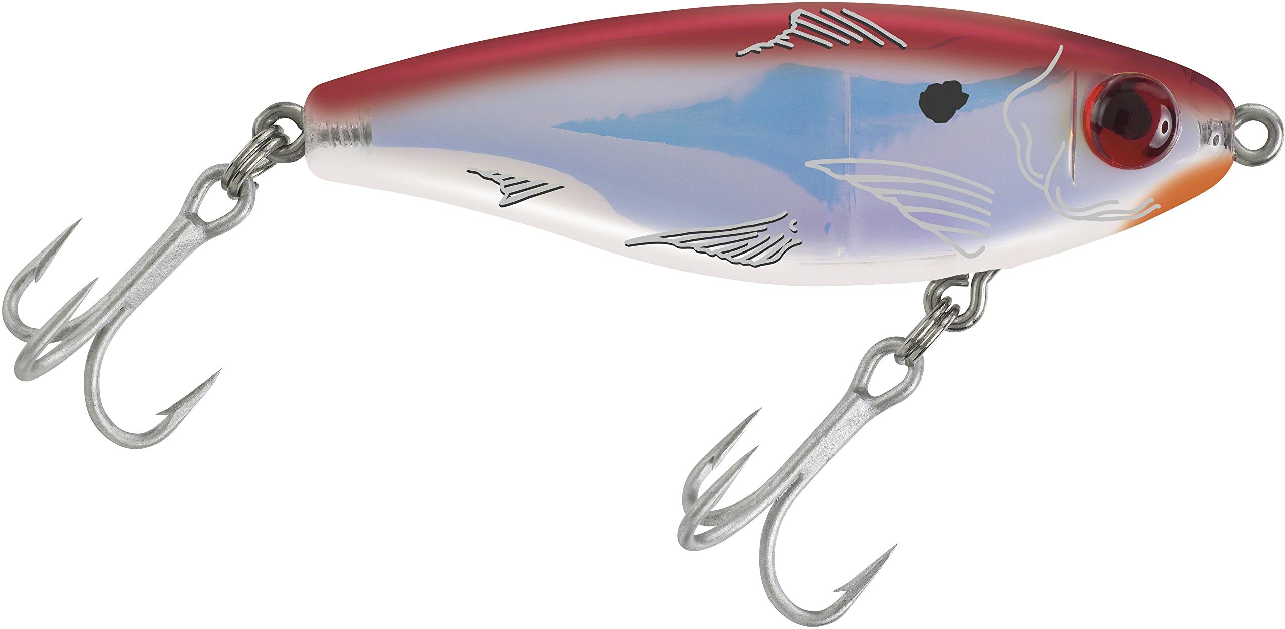 Close-up of Mirrodine XL twitch bait showing lifelike finish and durable hooks