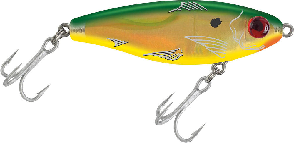 Mirrolure 27MR-50 Mirrodine XL Susp Twitchbait Bay Green YEL Gld – 3 1/8in 9/16oz