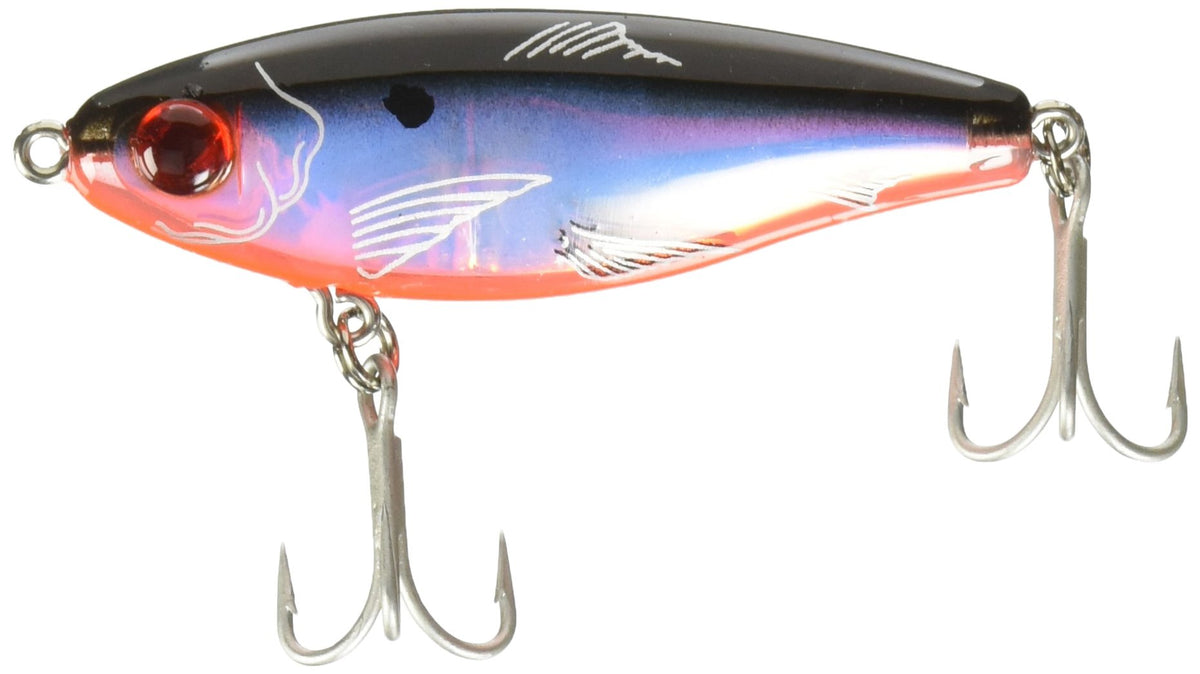 MirrOLure 27MR-808 Mirrodine XL close-up shows vivid black-orange-silver finish for enhanced visibility.
