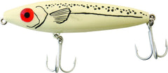 Mirrolure 83MR-Glow She Dog close-up shows vivid finish and durable, extra-sharp hooks