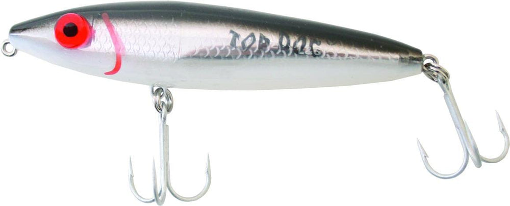 Mirrolure 94MR-21 Top Dog surface walk lure in black, white, silver for eye-catching action on topwater