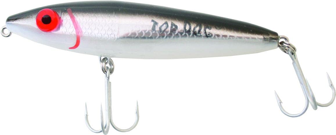 Mirrolure 94MR-21 Top Dog surface walk lure in black, white, silver for eye-catching action on topwater