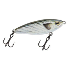 Mirrolure CS27MR-MULLET Mullet Skin Series lure - side profile with bright finishes