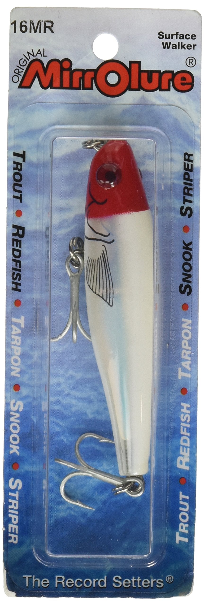 Mirromullet Surface Walker in red-HD-white-silver for calm shallow water fishing