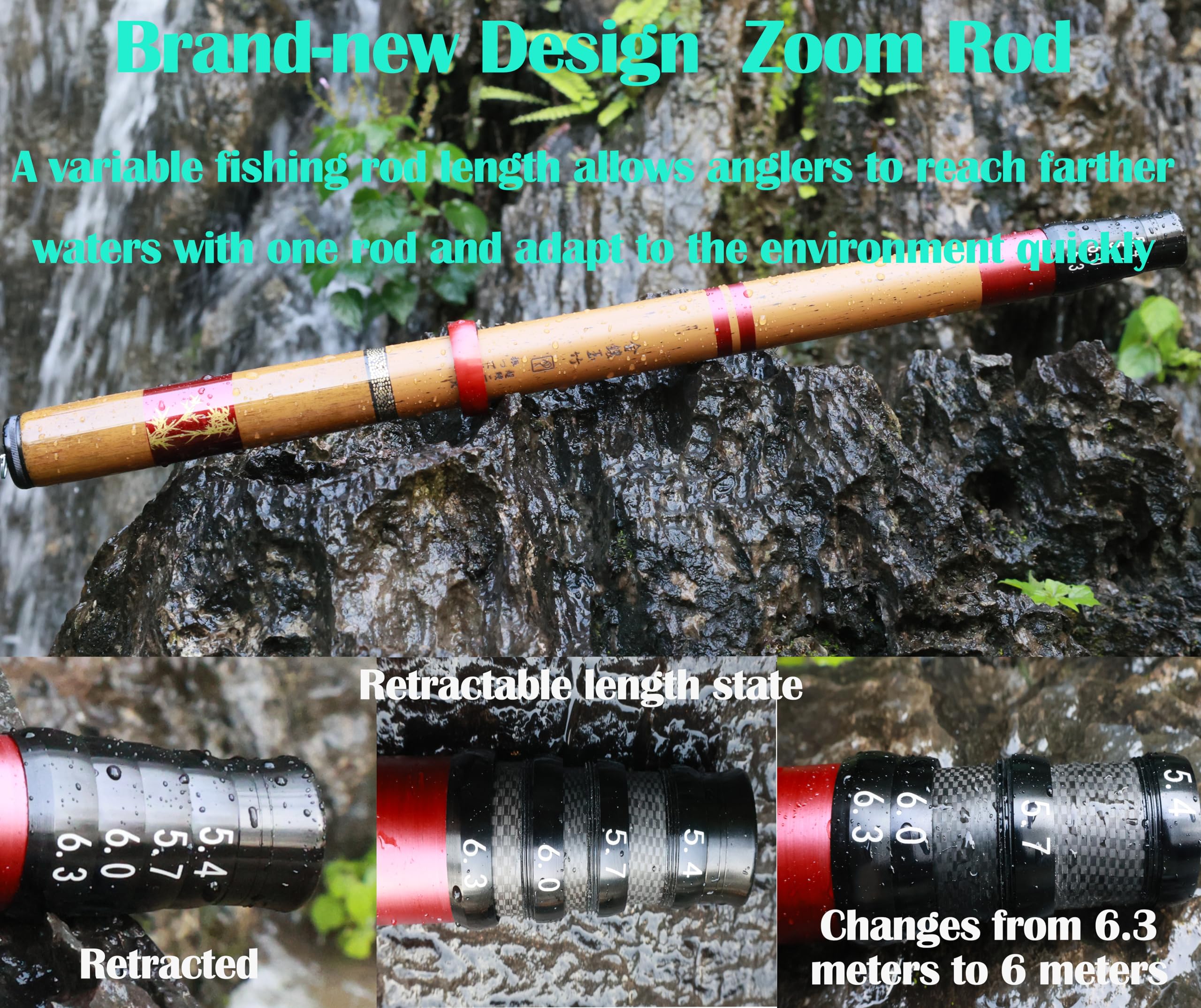 Mirrorever carbon-tube design delivers lightweight feel for all-water fishing.