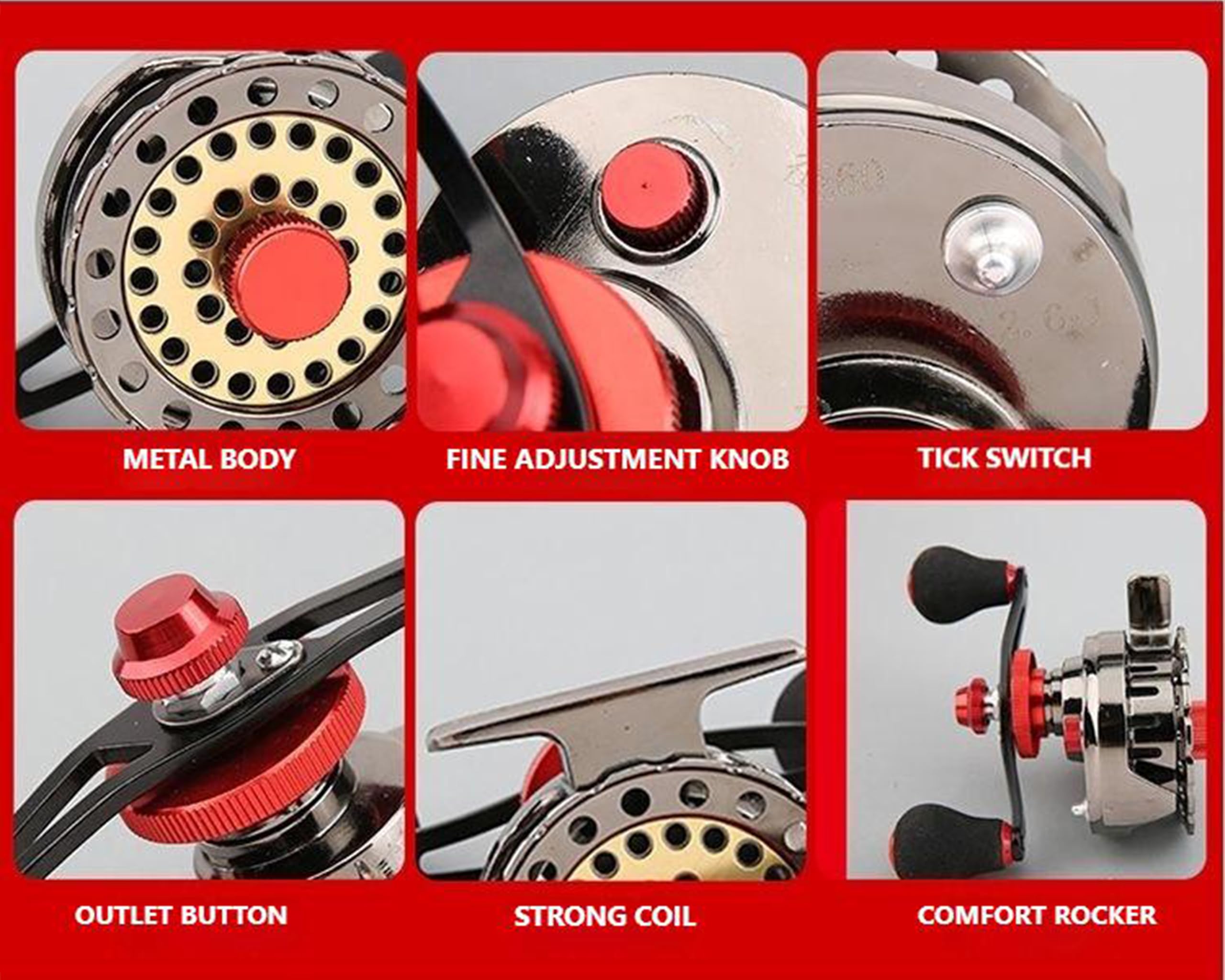 Mirrorever flat rod tips included for versatile ice fishing options.