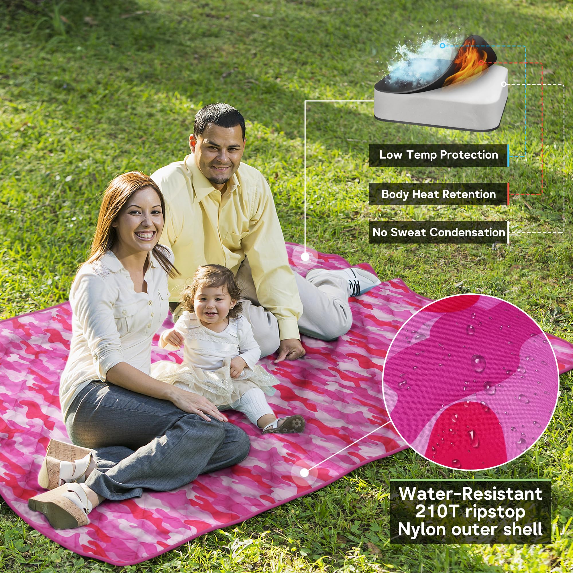 Mirzoyan Woobie blanket 62x82 inches laid flat for generous outdoor warmth