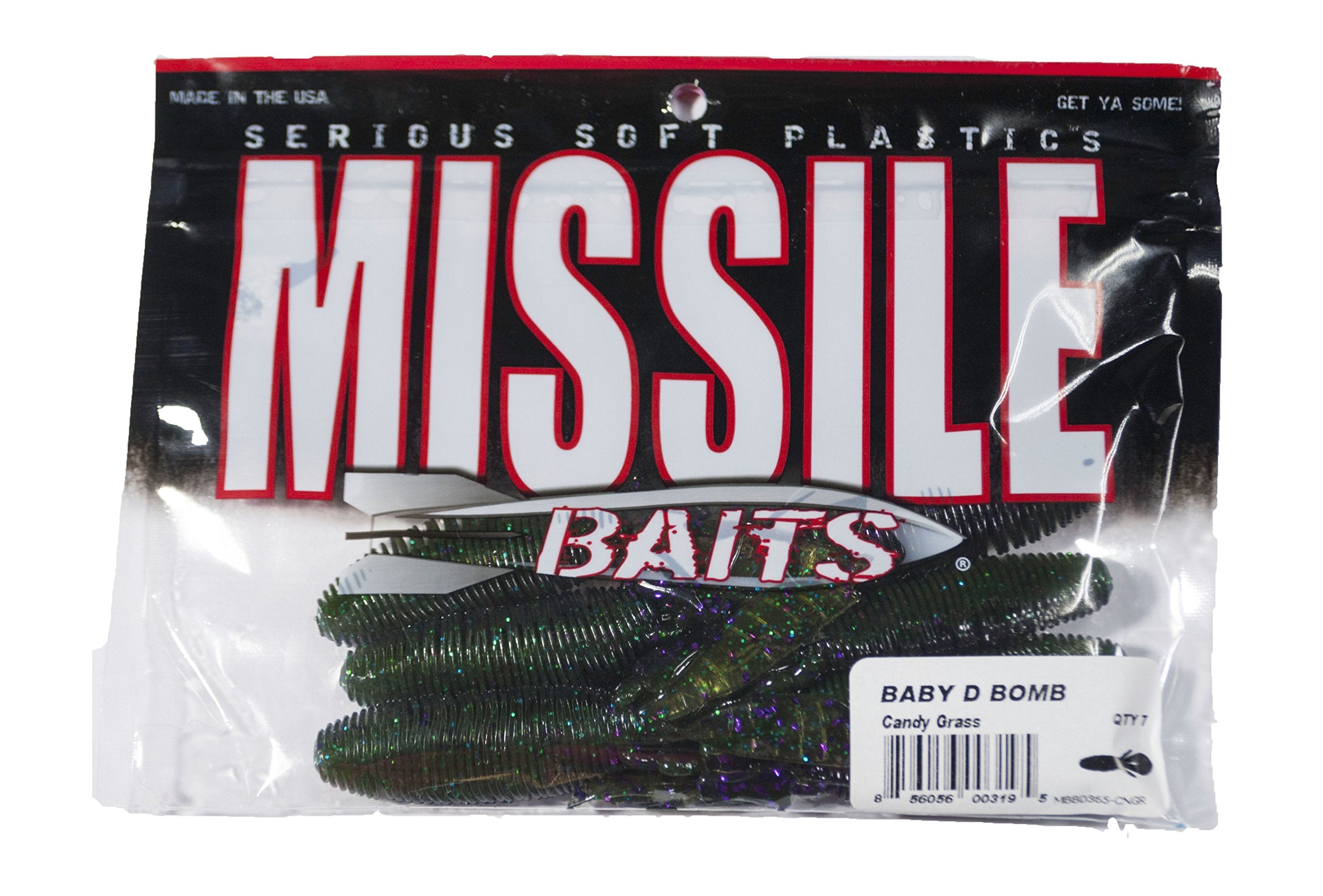 Missile Baits Baby D Bomb lure candy grass, in action for drop shot or shaky head setups.