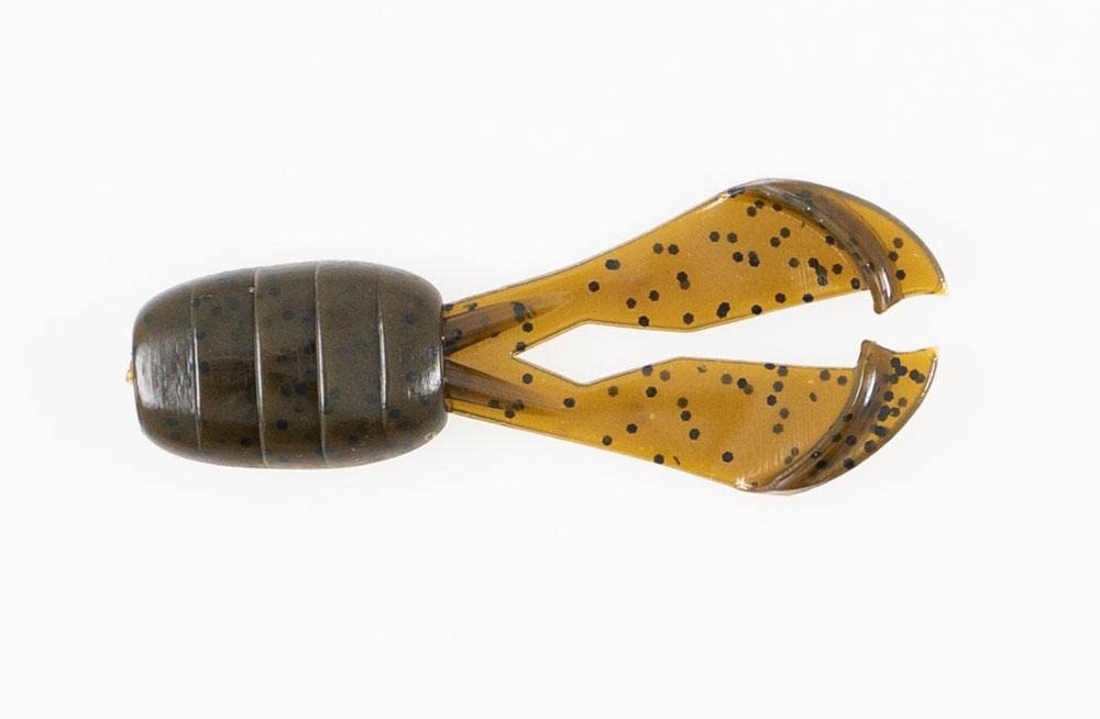 Missile Baits MBMDC-GP Mini D Chunk green pumpkin close-up with two kickers for jig action.
