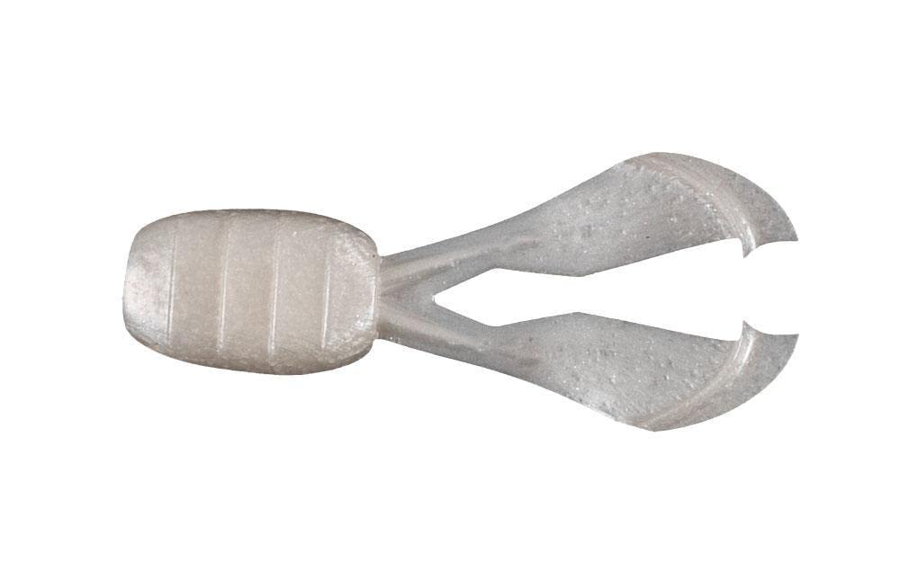 Missile Baits MBMDC-PW Mini D Chunk Pearl White shows two flappers delivering kicking action.