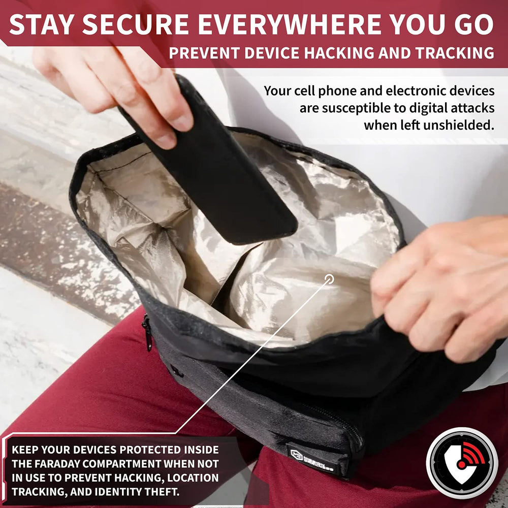 Mission Darkness FreeRoam travel-sling designed for daily carry and discreet privacy.