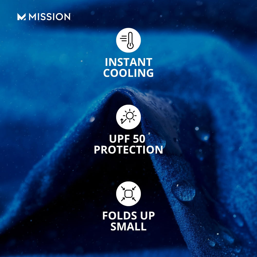 MISSION Max Plus cooling towel in use during outdoor activity for refreshing relief