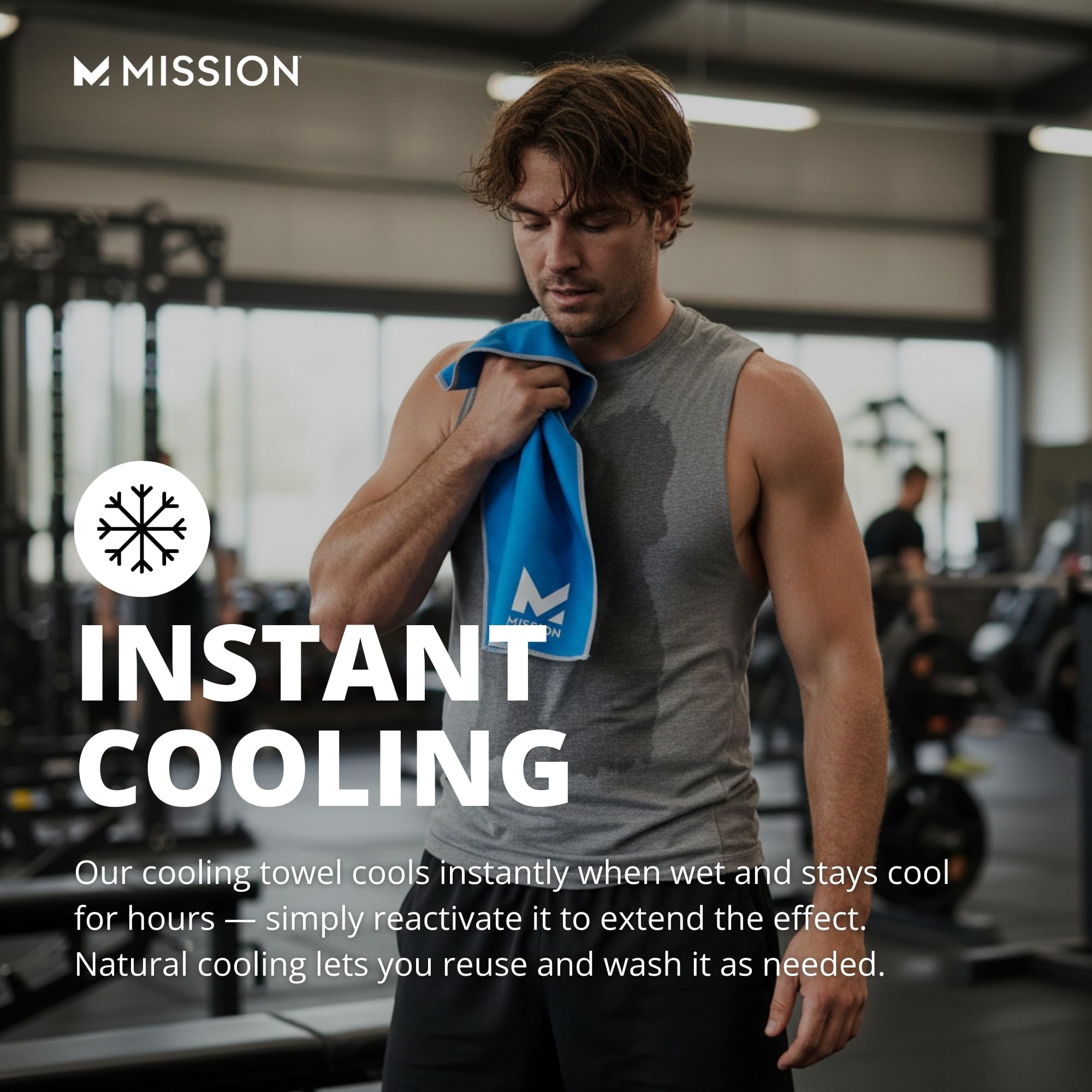 MISSION Original Cooling Towel portable for workouts and travel