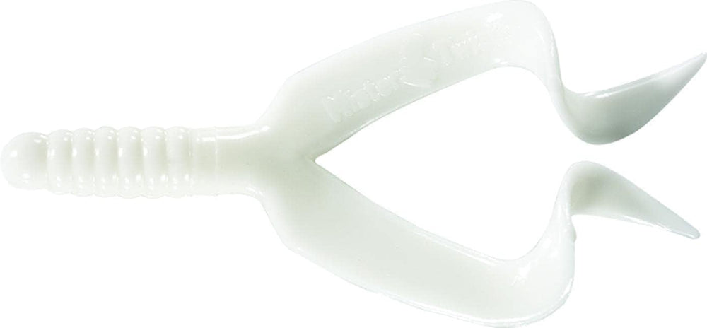 Mister Twister 4-inch Double Tail lure in White and Black (DT10-1)