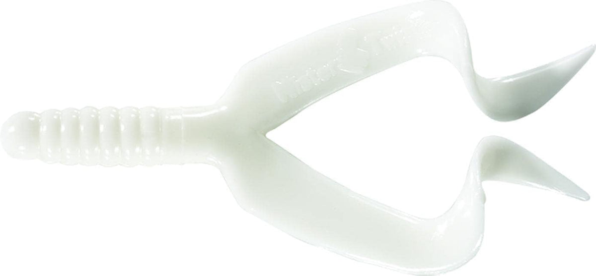 Mister Twister 4-inch Double Tail lure in White and Black (DT10-1)