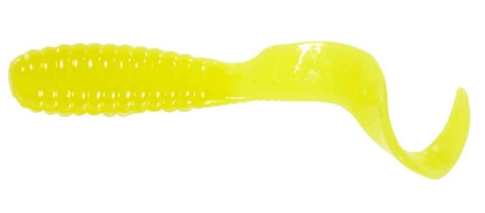 Mister Twister Teenie Curly Tail Grub Yellow 2in, 20-pack