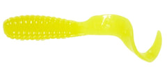 Mister Twister Teenie Curly Tail Grub Yellow 2in, 20-pack