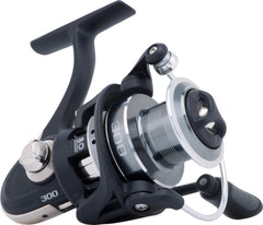 Mitchell 300 reel shows polymeric body and aluminum spool for lasting strength