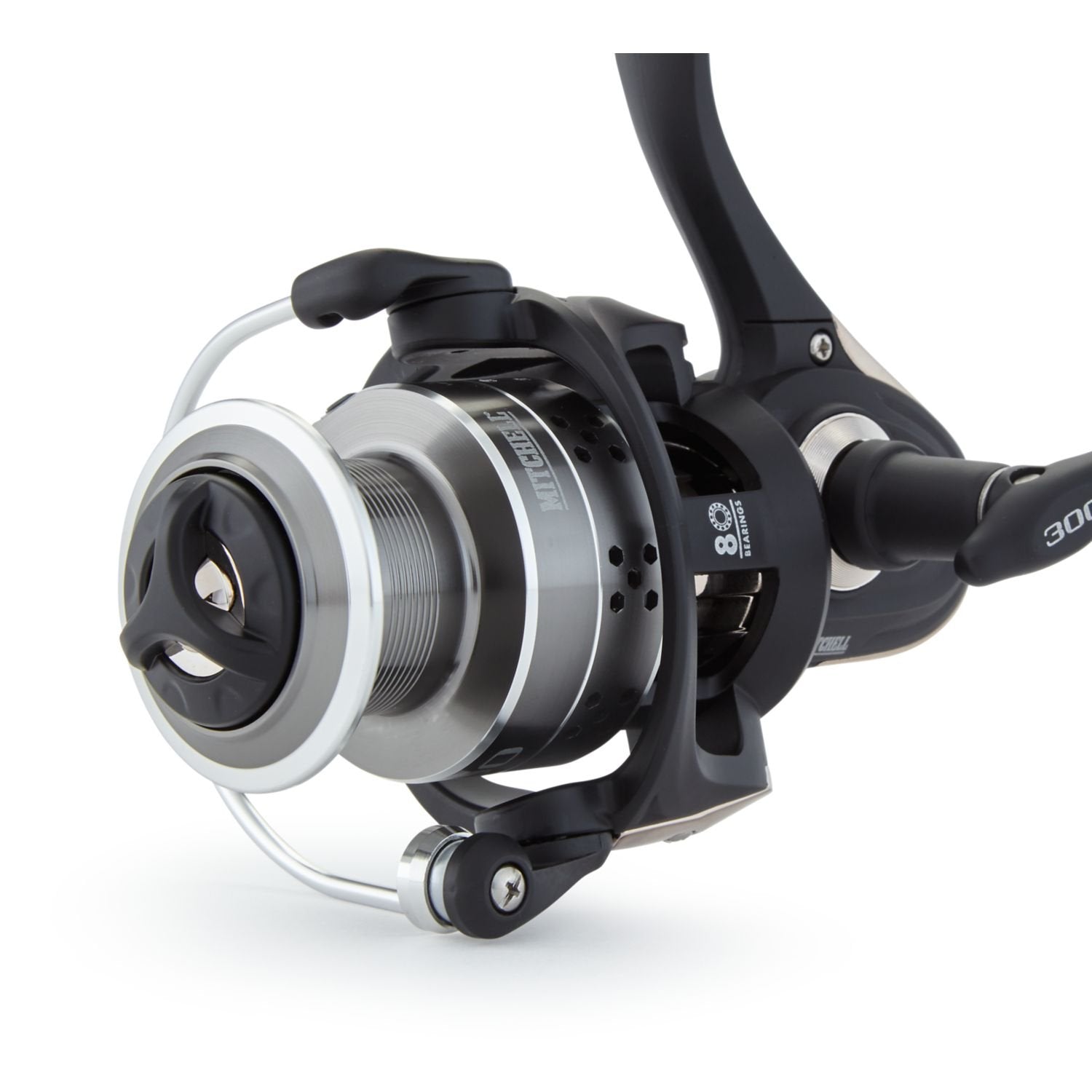 Mitchell 300 spinning reel rotor reinforced under pressure for reliability