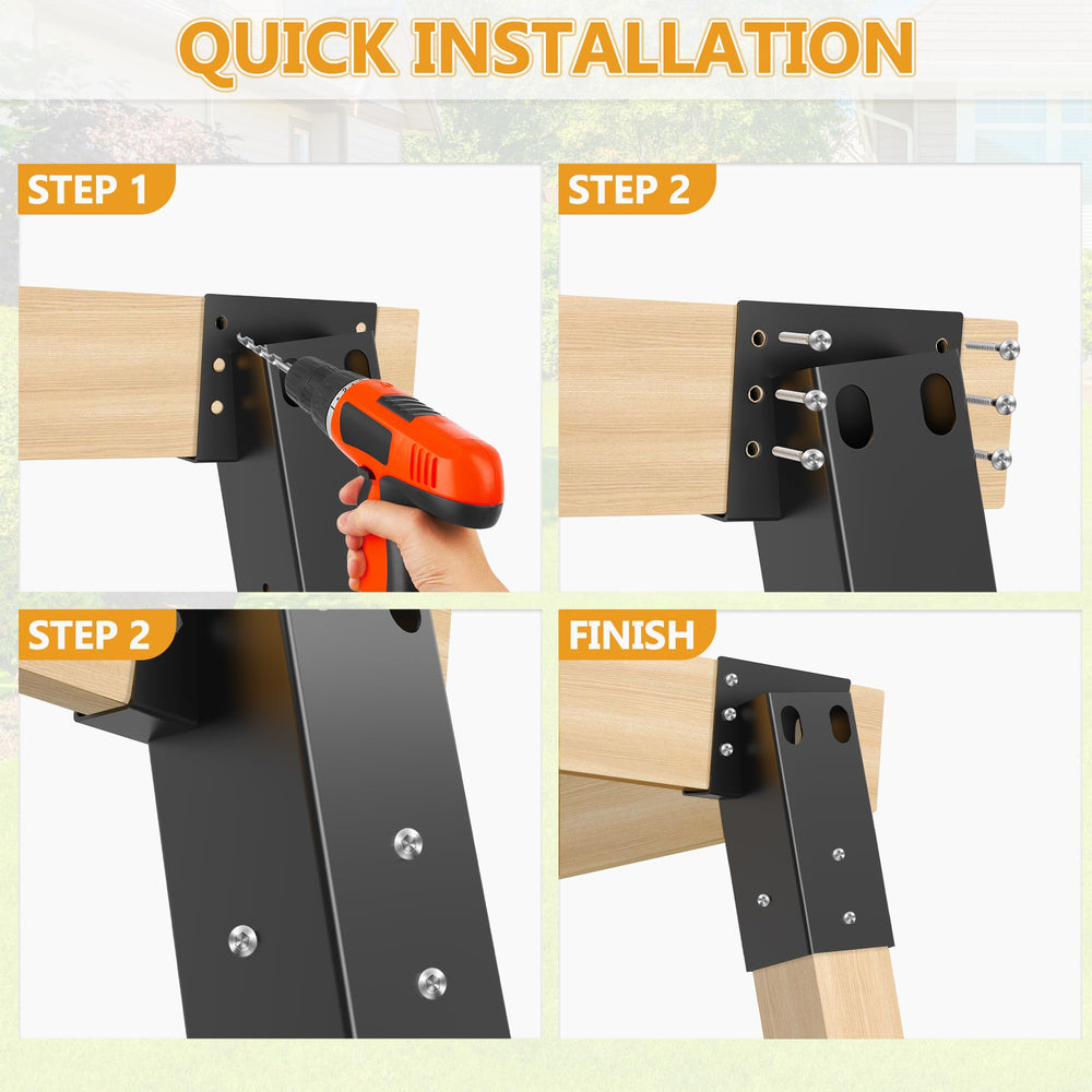 MIXXIDEA sturdy steel bracket with 8-degree angle supports stable, weather-resistant platforms