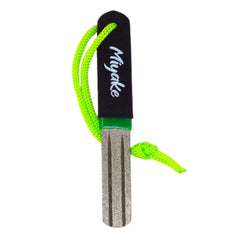 Miyake diamond abrasive surface delivers durable sharpening for hooks.