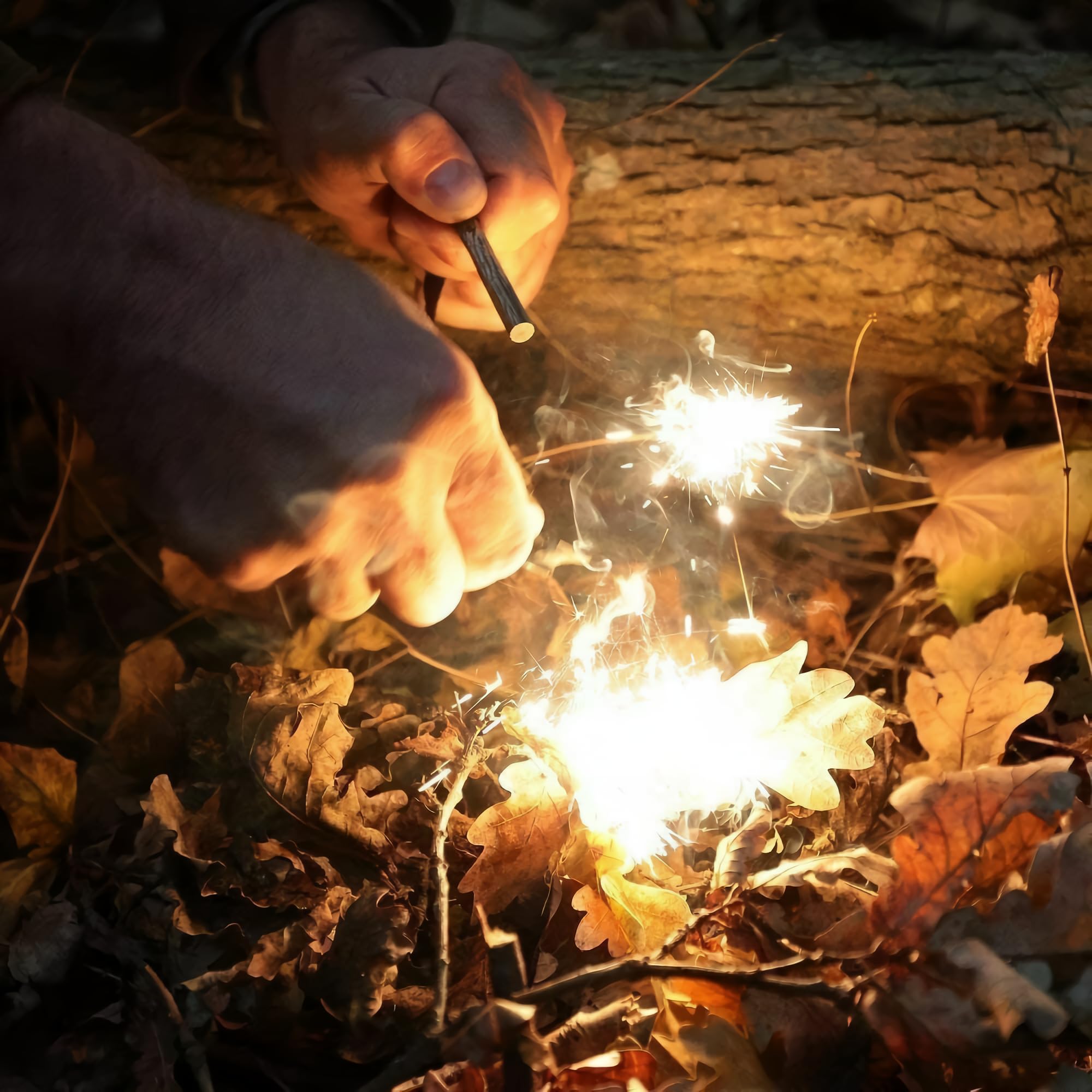 Miyake easy-spark fire starter demonstrated for fast campfire setup