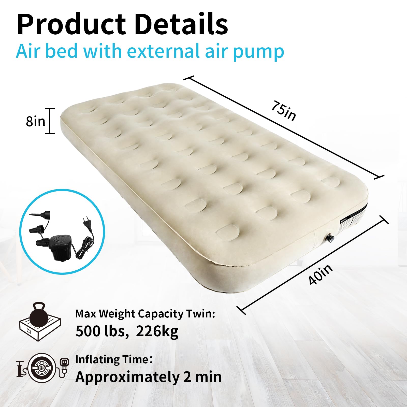 MIYUEXIN wave flocked top surface provides soft, comfortable sleeping feel
