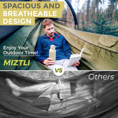 MIZTLI camping hammock parachute nylon fabric delivers durability and quick-drying performance.