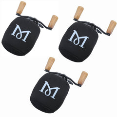 MIZUGIWA 3-piece neoprene reel cover set on an XL sized baitcasting reel (XL 4.7W x 3.7D)