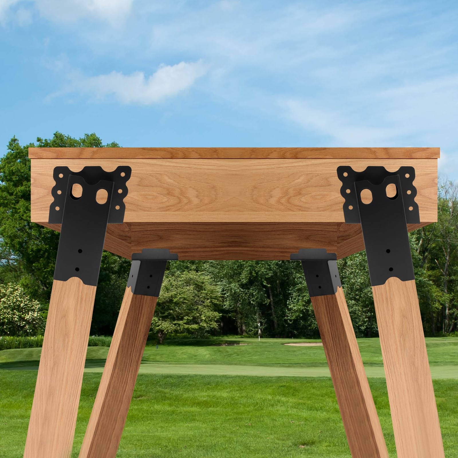 MJHHAPY deer stand bracket close-up—corrosion-resistant powder coat for longevity.