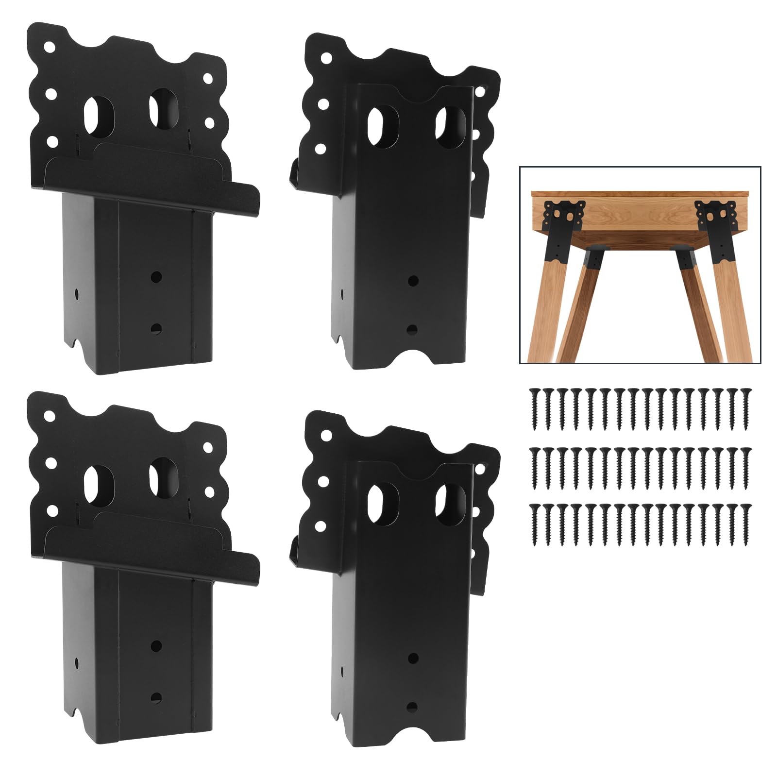 MJHHAPY deer stand bracket side view—sturdy steel frame for durable outdoor platforms.